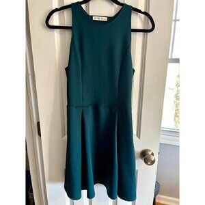 Abercrombie & Fitch Turquoise Scuba Knit Cutout Fit & Flare Dress, Size Medium